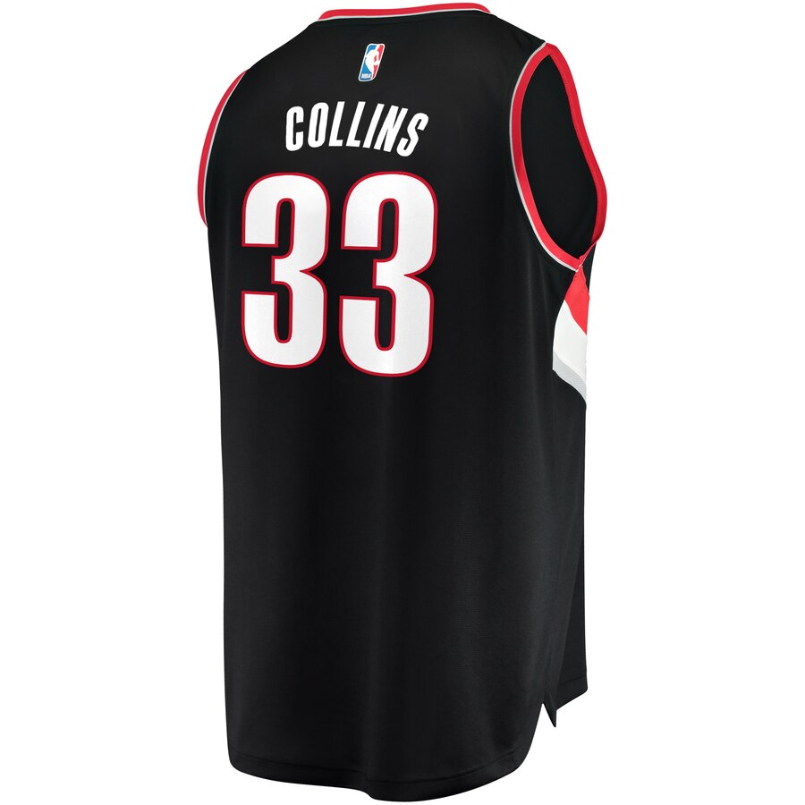 Zach Collins Portland Trail Blazers Fast Break Team Color Player Jersey Black – Icon Edition