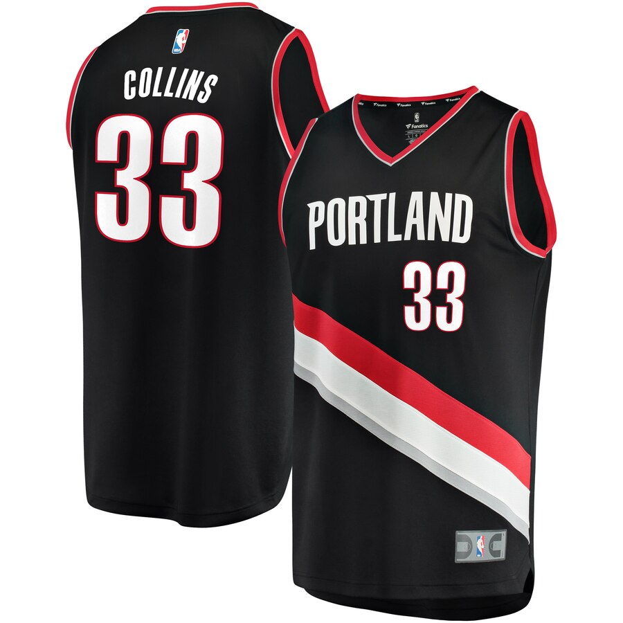 Zach Collins Portland Trail Blazers Fast Break Team Color Player Jersey Black - Icon Edition