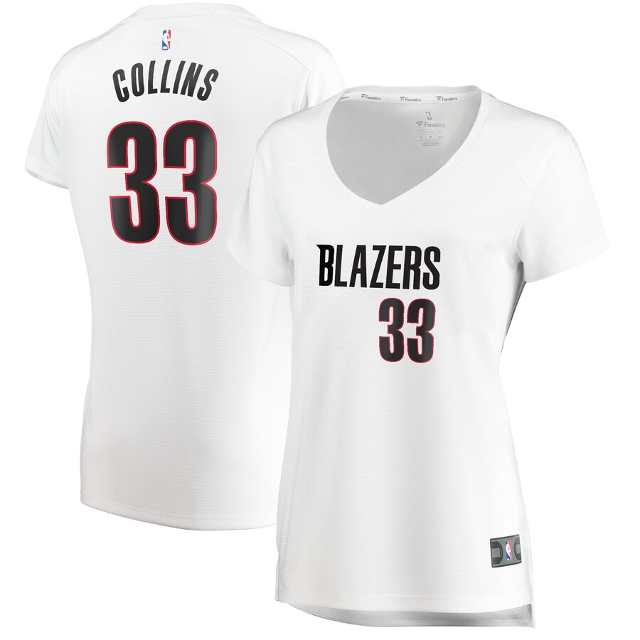 Zach Collins Portland Trail Blazers Women's Fast Break Player Jersey - Association Edition - White