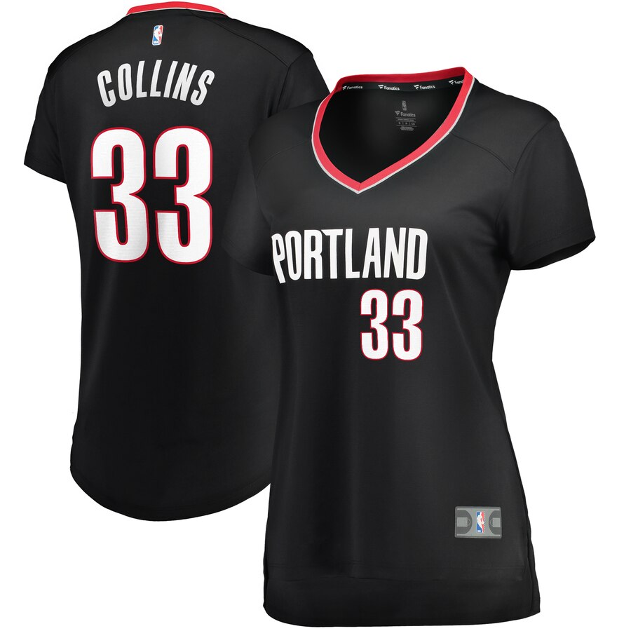 Zach Collins Portland Trail Blazers Women's Fast Break Player Jersey - Icon Edition - Black