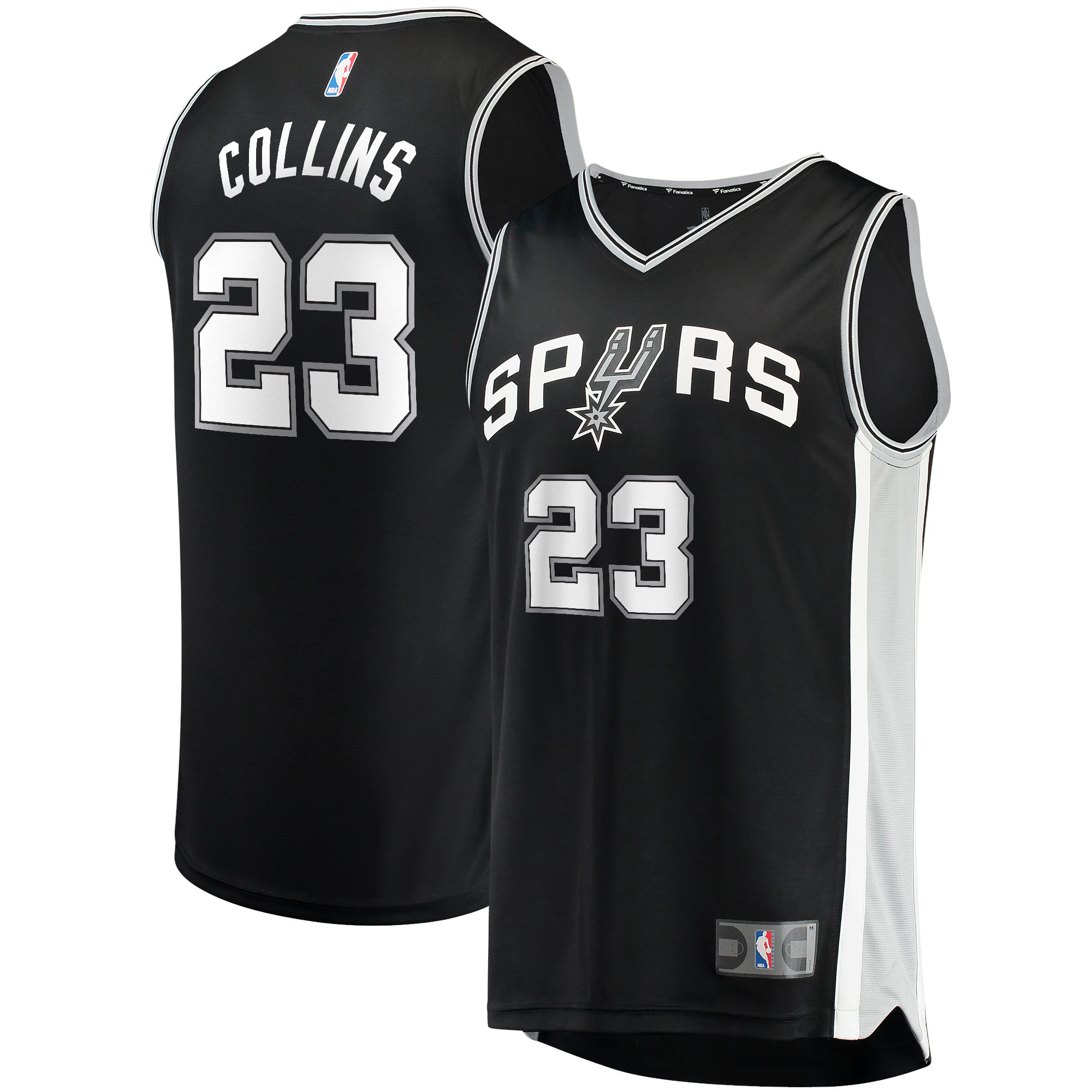Zach Collins San Antonio Spurs 2021/22 Fast Break Jersey - Icon Edition - Black