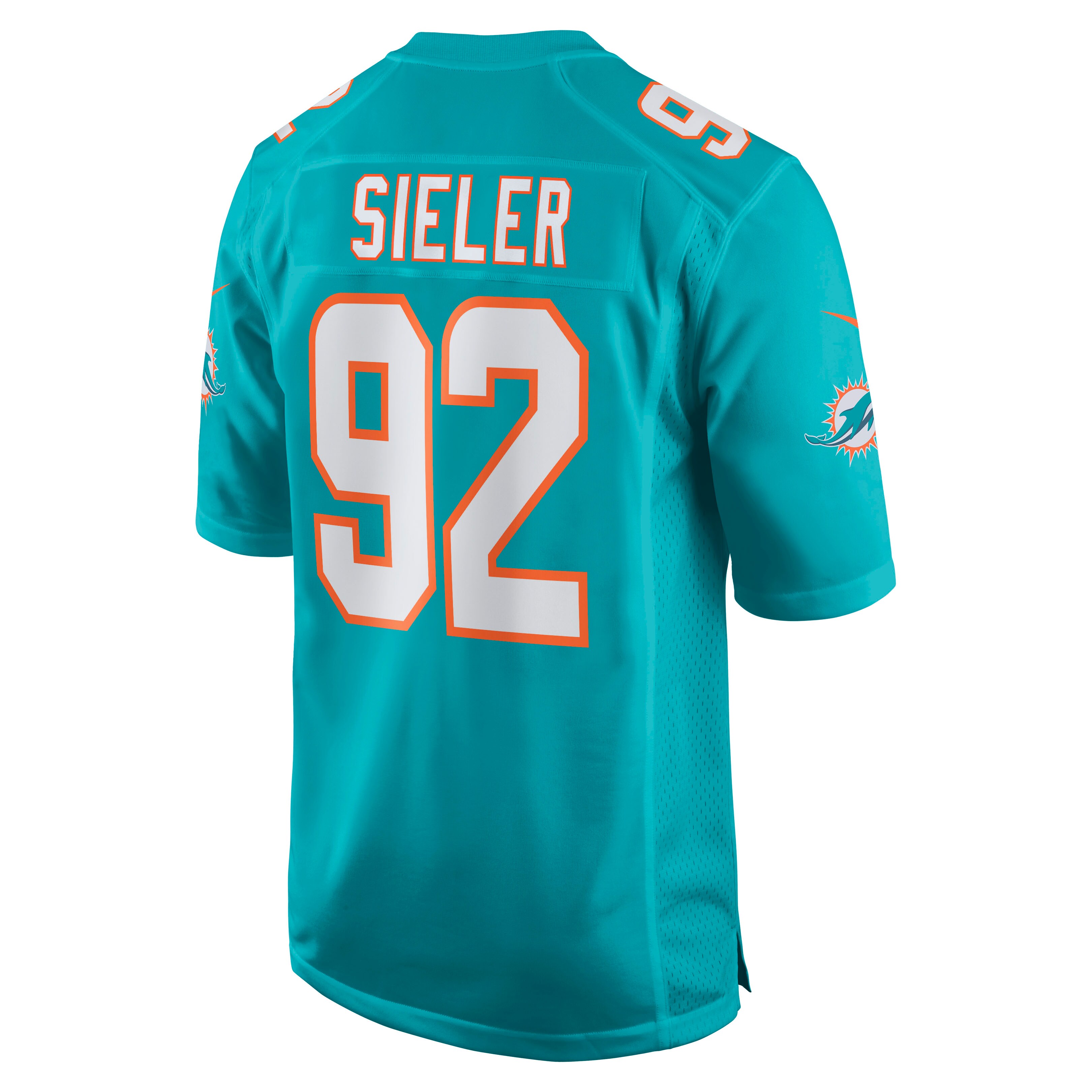 Zach Sieler Miami Dolphins Game Jersey – Aqua
