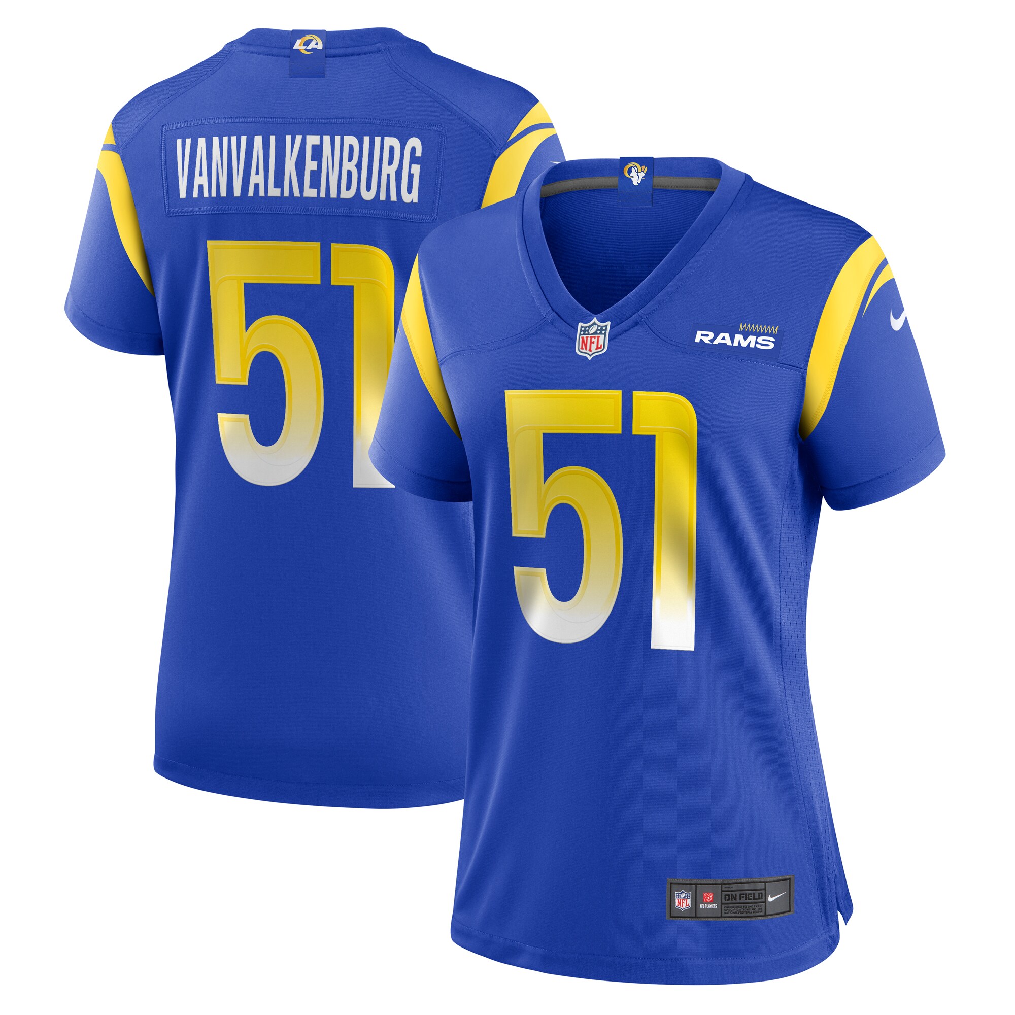 Zach Vanvalkenburg Los Angeles Rams Women's Team Game Jersey - Royal