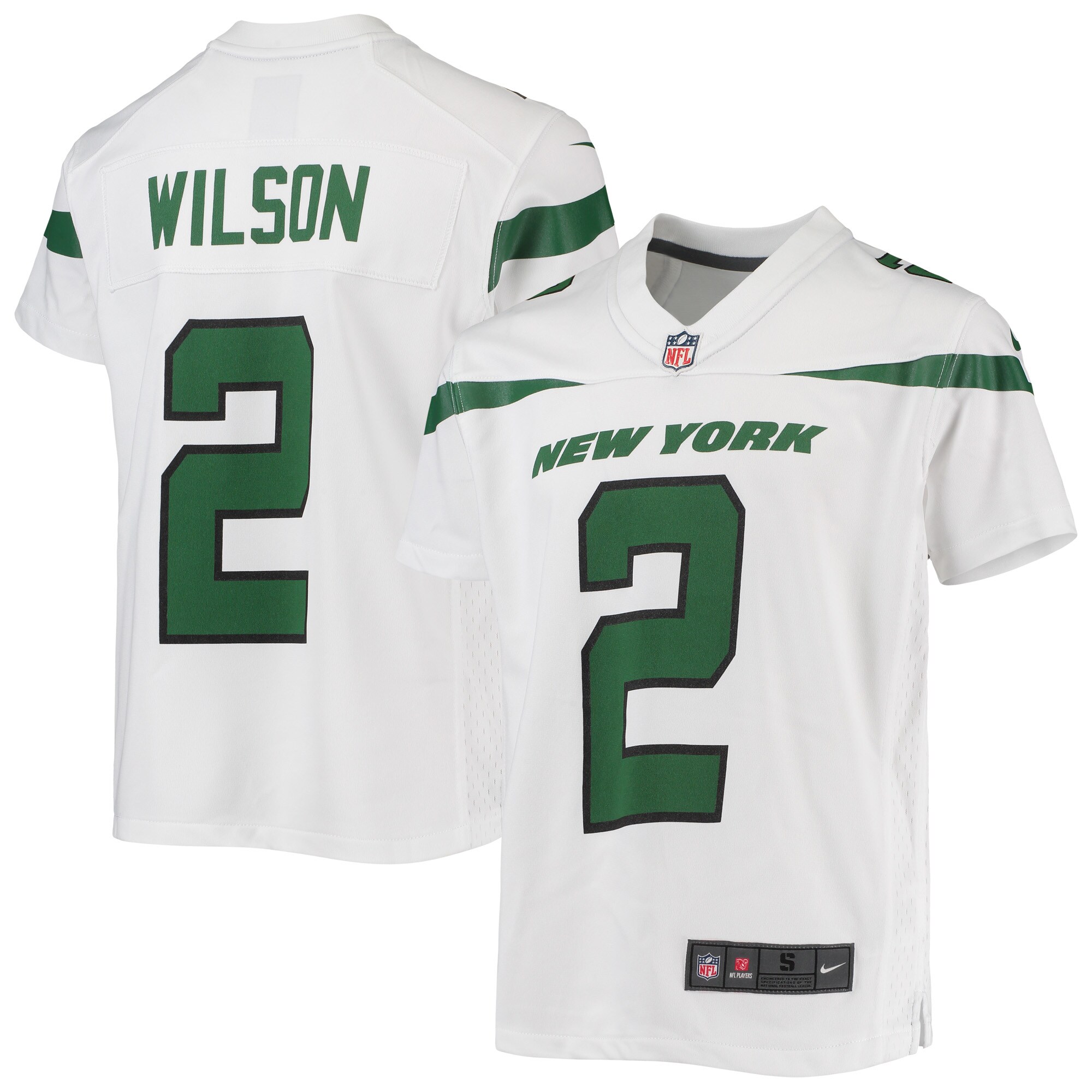 Zach Wilson New York Jets Youth Game Jersey - White