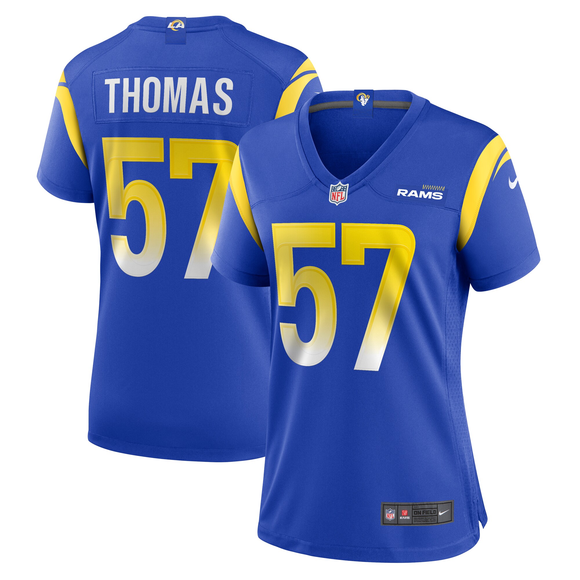 Zachary Thomas Los Angeles Rams Women's Team Game Jersey - Royal