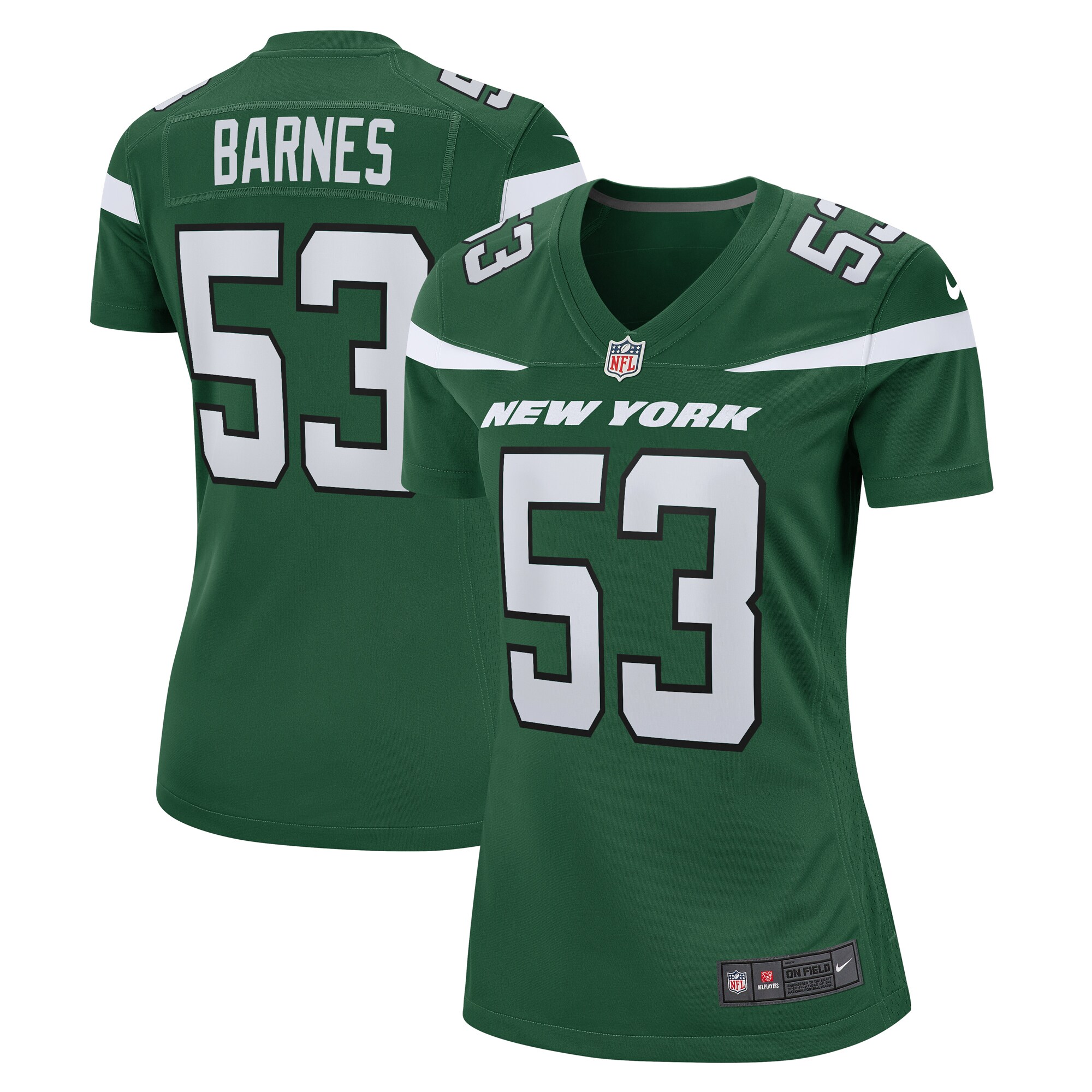 Zaire Barnes New York Jets Women's Game Jersey - Gotham Green