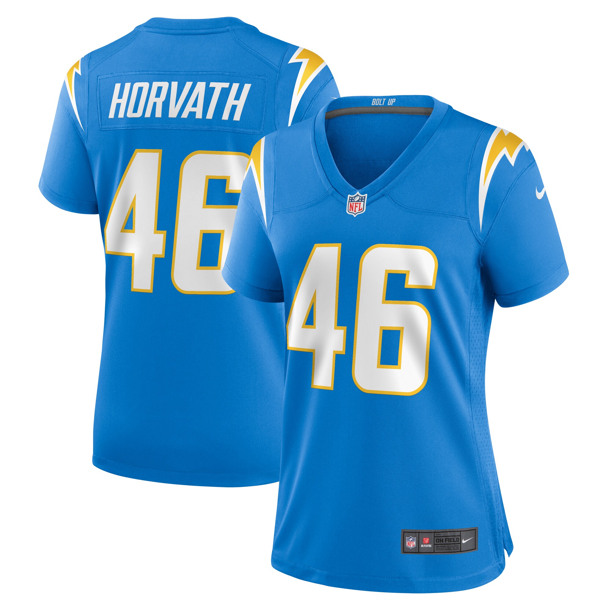 Zander Horvath Los Angeles Chargers Women's Game Jersey - Powder Blue