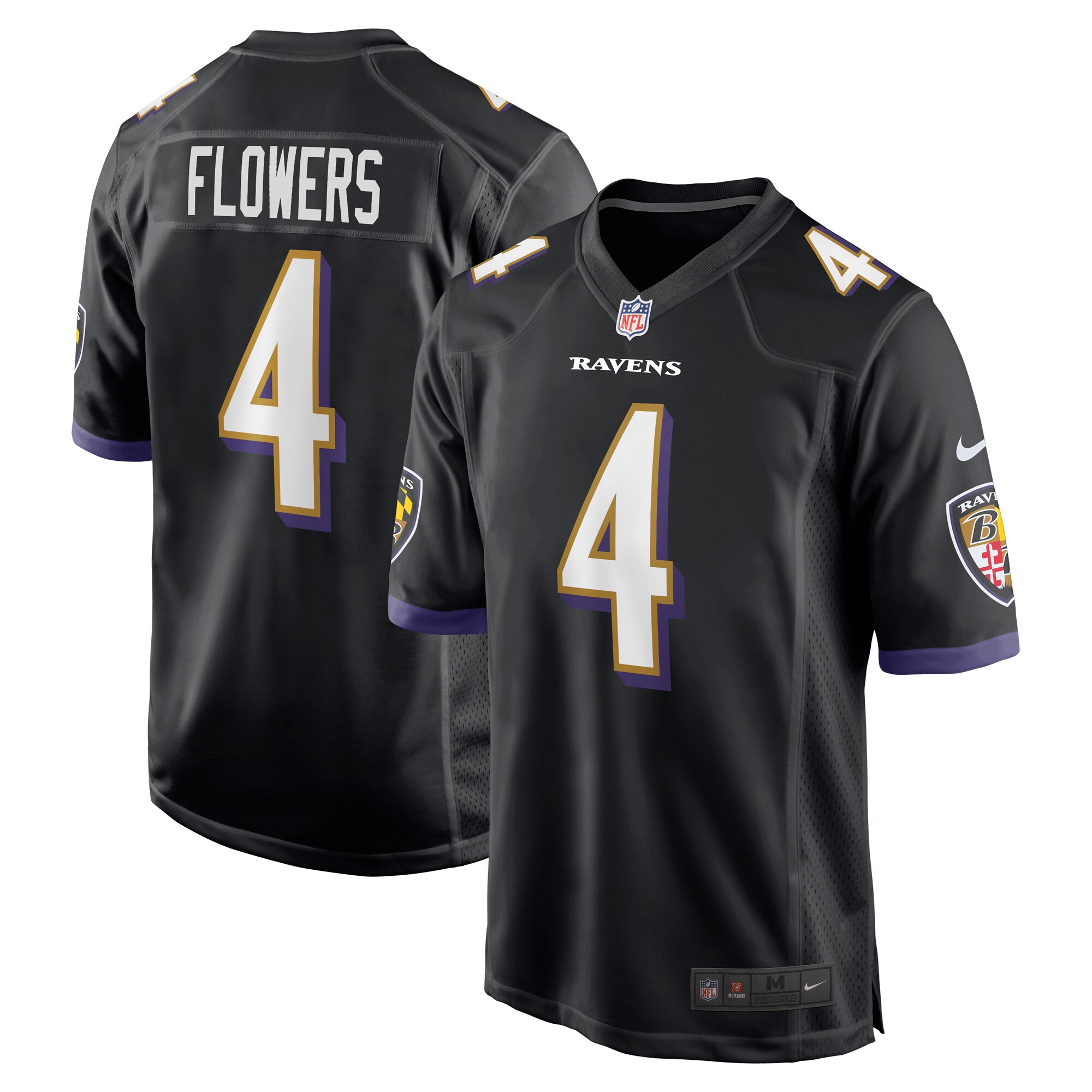 Zay Flowers Baltimore Ravens Team Game Jersey - Black