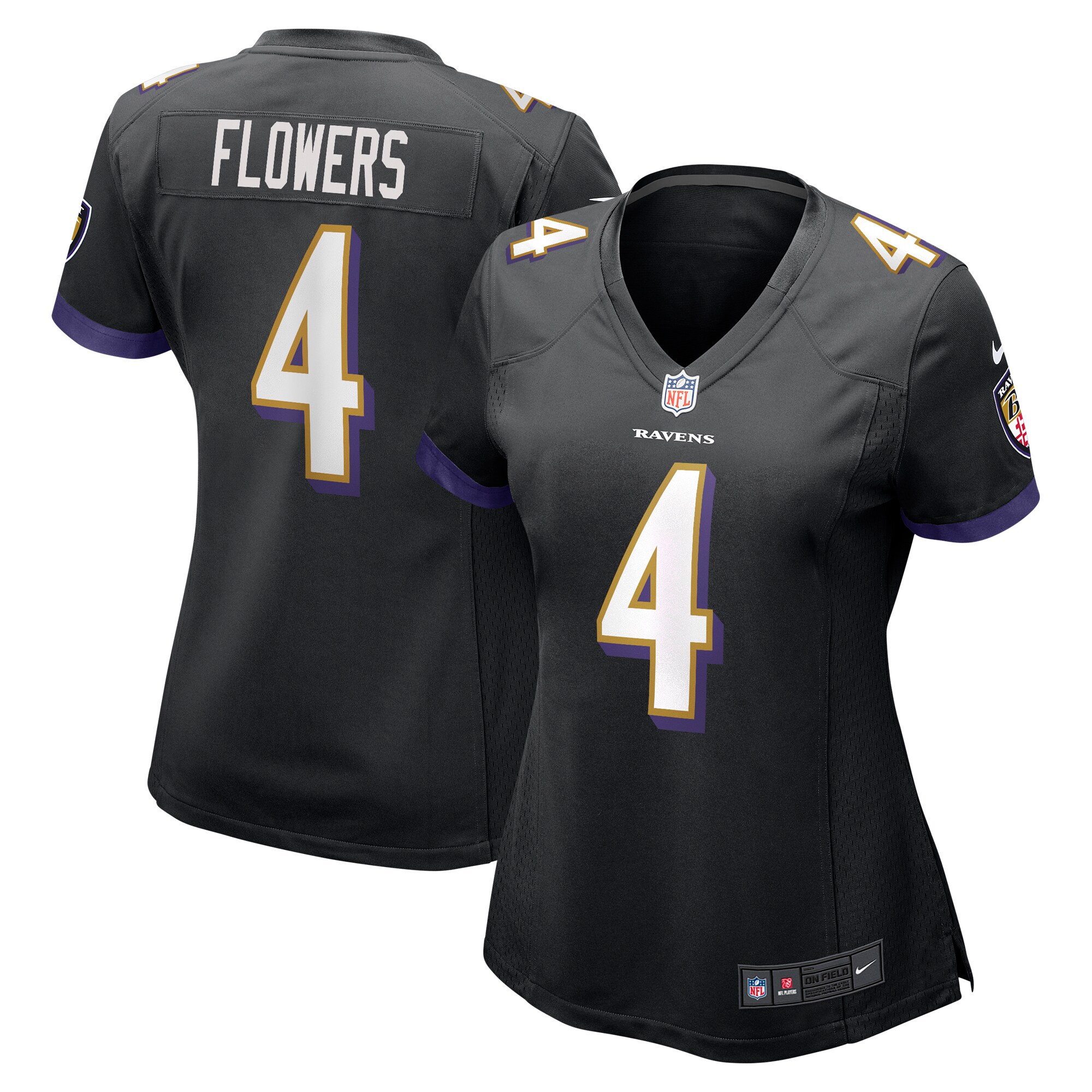 Zay Flowers Baltimore Ravens Women's Team Game Jersey - Black