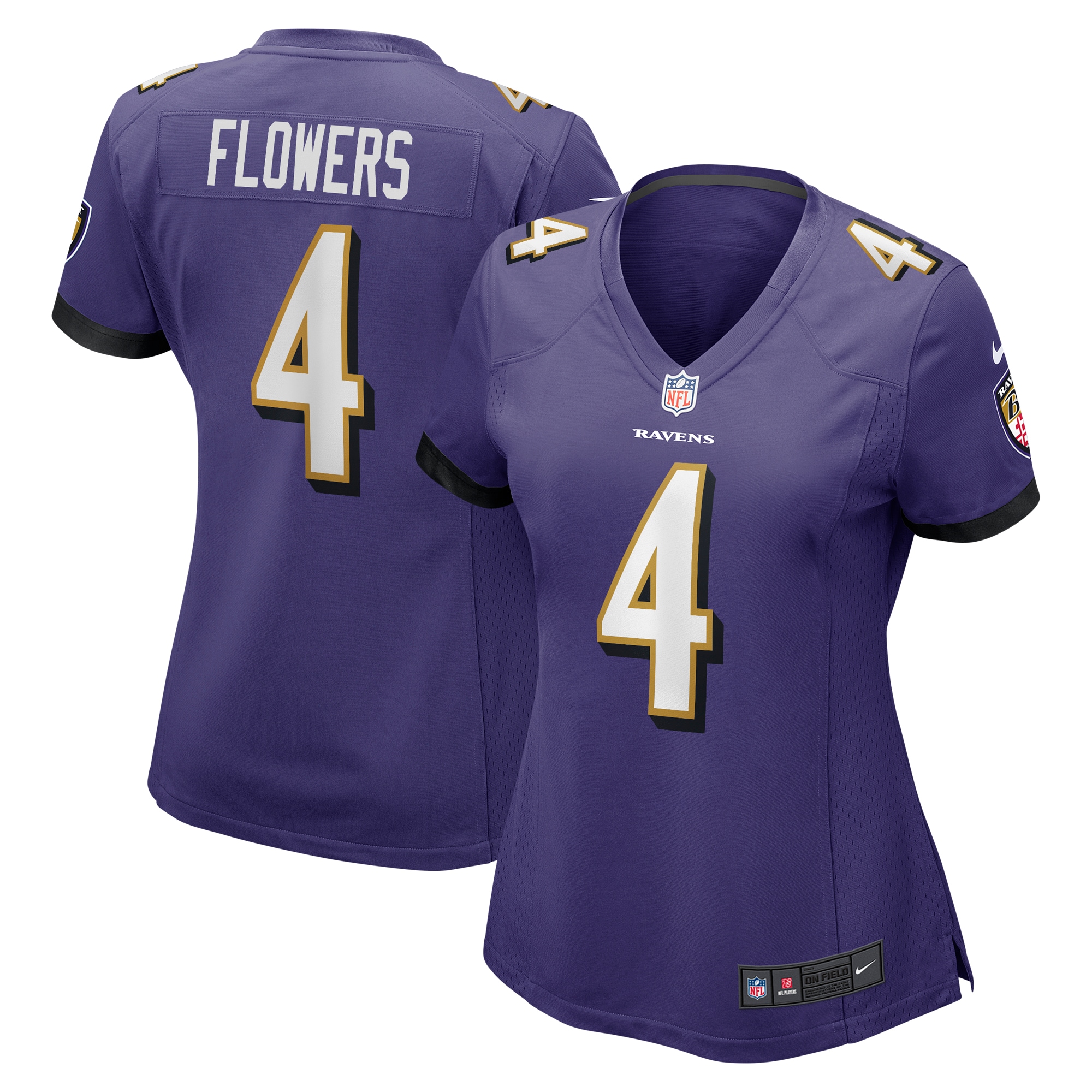Zay Flowers Baltimore Ravens Women’s Team Game Jersey – Purple