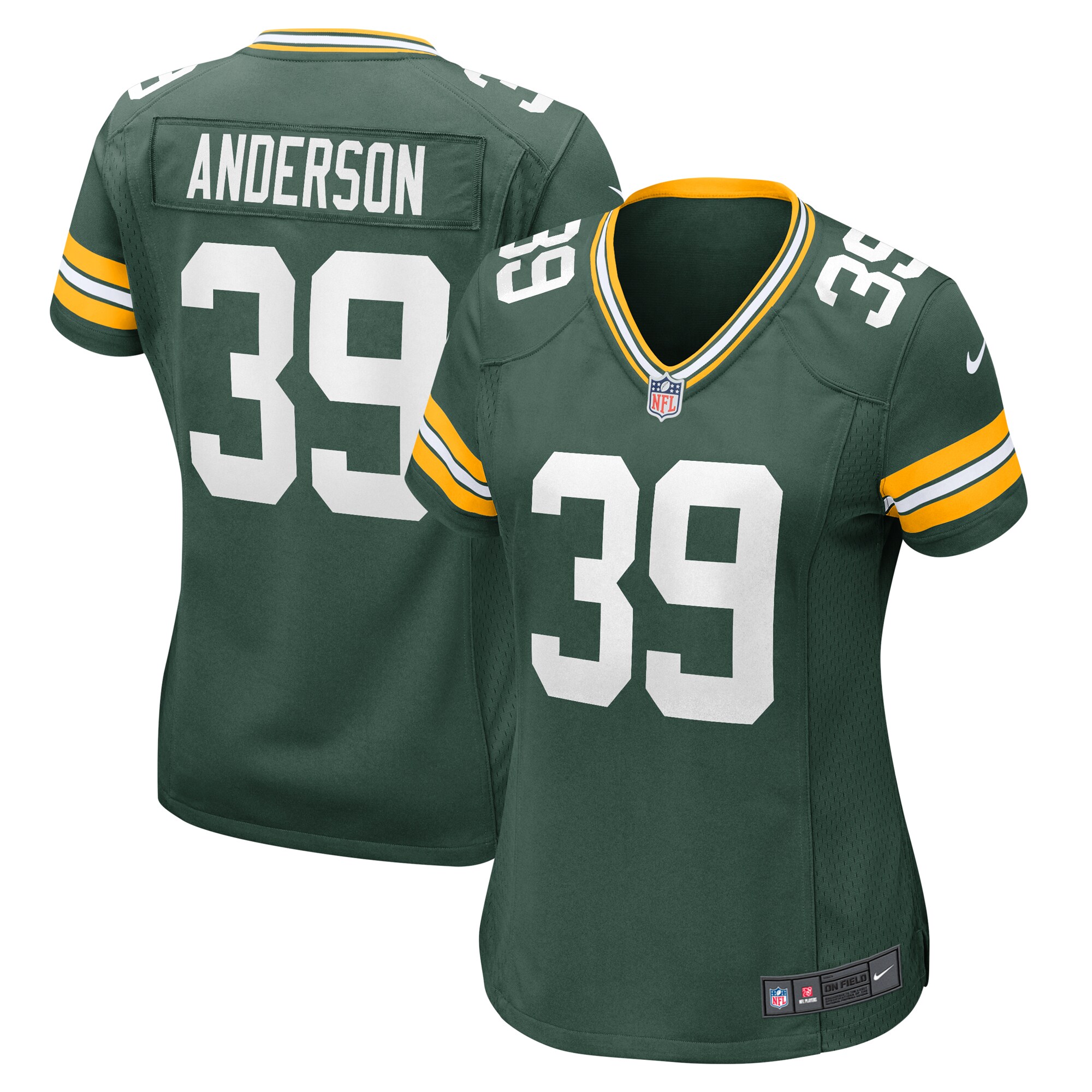 Zayne Anderson Green Bay Packers Women's Team Game Jersey - Green