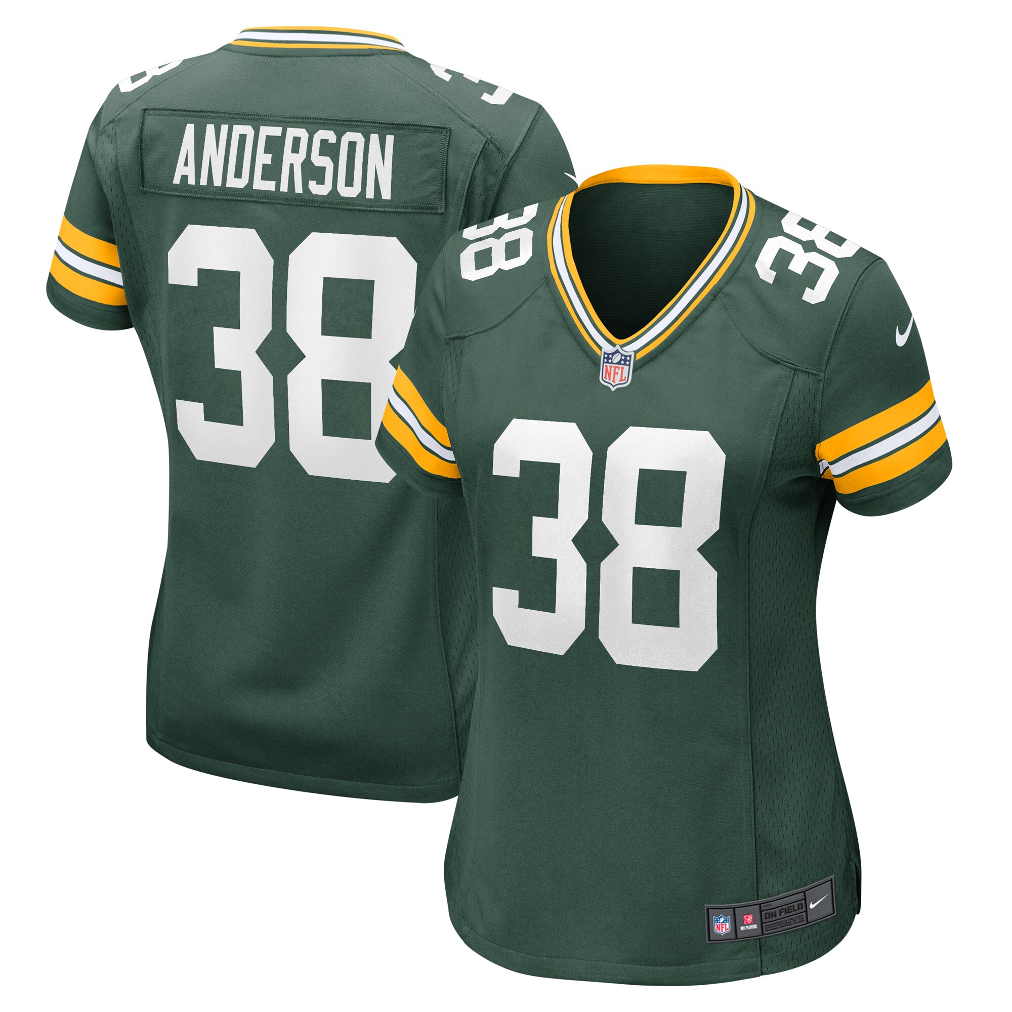 Zayne Anderson Green Bay Packers Women's Team Game Jersey - Green