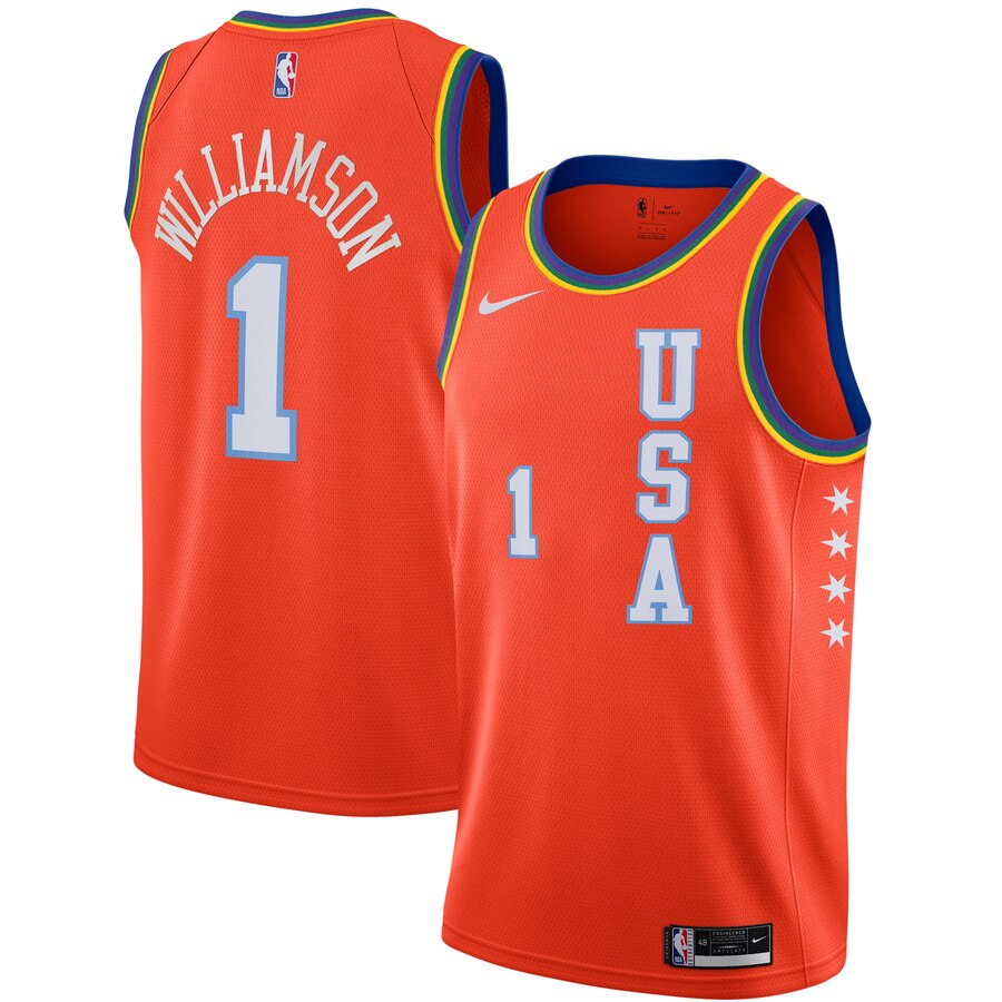 Zion Williamson 2020 Rising Stars Game Swingman Finished Jersey - Orange