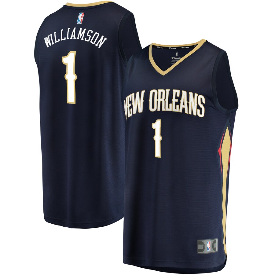 Zion Williamson New Orleans Pelicans Branded Youth 2019 Draft First Round Pick Fast Break Jersey Navy - Icon Edition