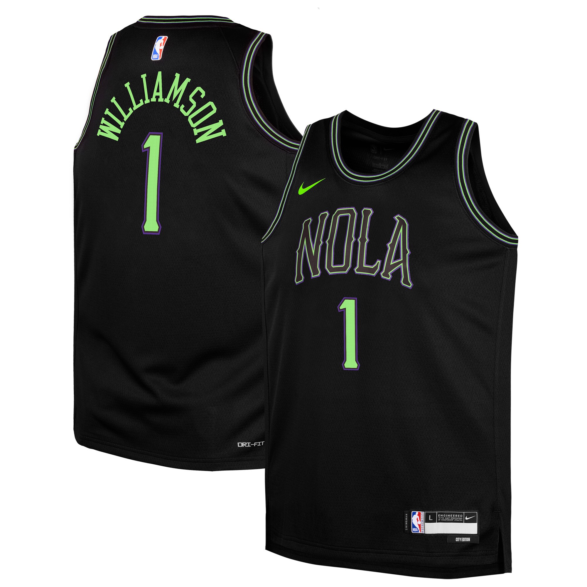 Zion Williamson New Orleans Pelicans Youth Swingman Jersey - City Edition - Black